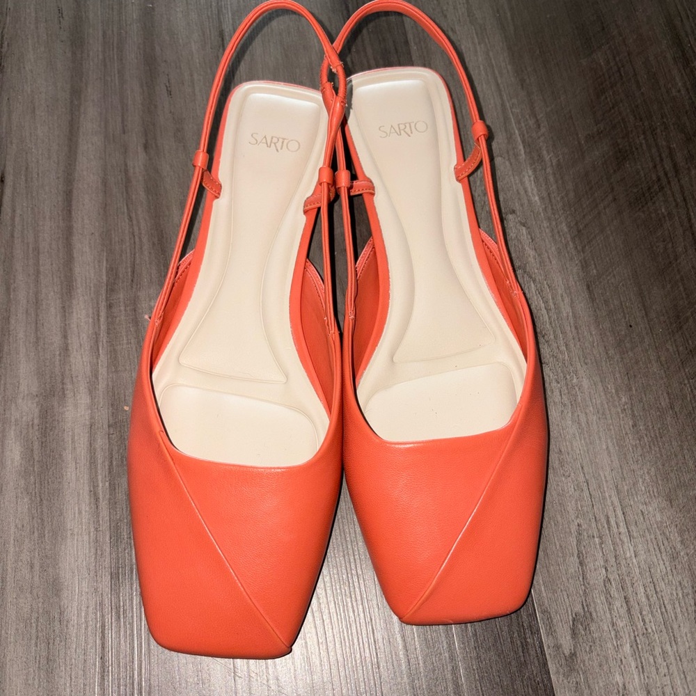 Franco Sarto Orange Slingback Flats